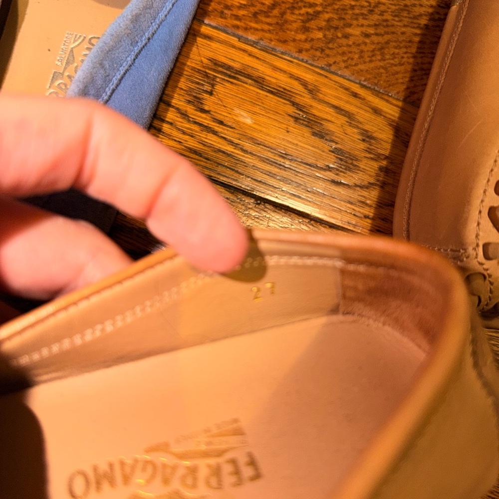 Salvatore Ferragamo Blue and Tan Women's Loafers - Picture 4 of 4